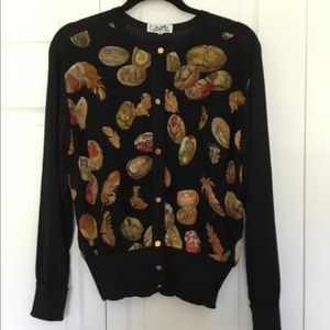 Hermès Silk & Rayon Cardigan w/Gold Buttons